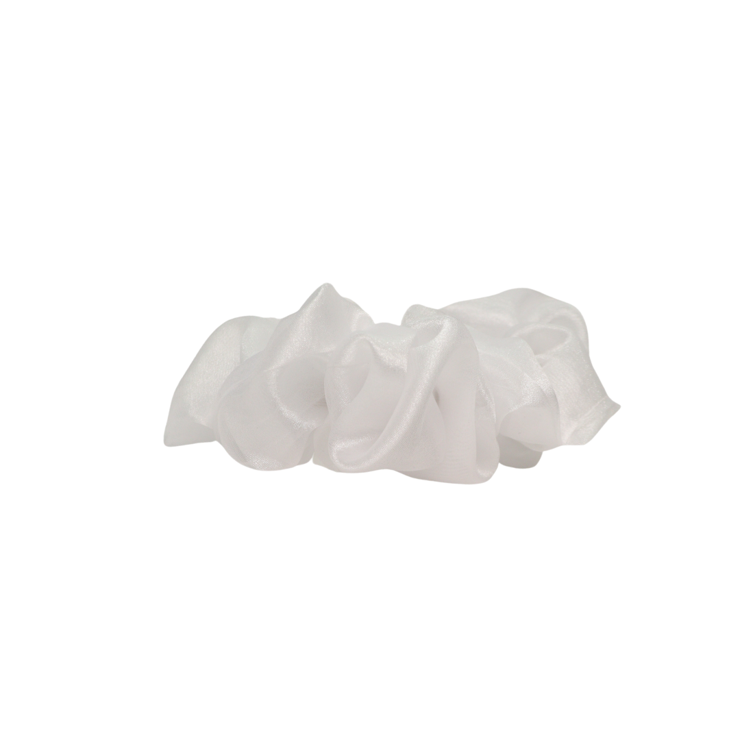 Élastique de type scrunchie, chouchou blanc en organza