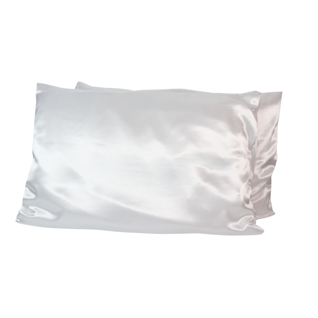 Taie d'oreiller en satin blanc