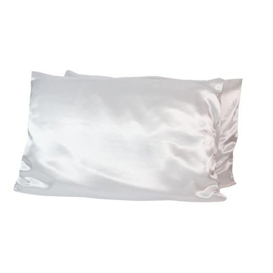 Taie d'oreiller en satin blanc